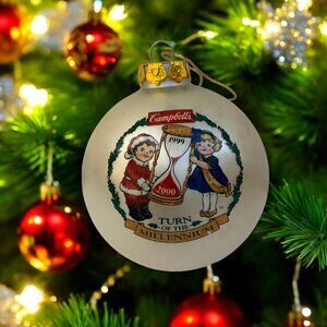 Campbells Soup Kids Glass Ball Christmas Tree Ornament - 1999